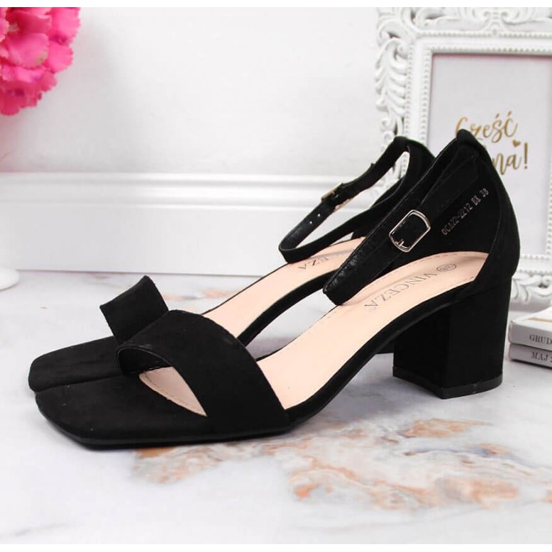 Schwarze Sandalen auf dem Posten von Vinceza W JAN107A 2