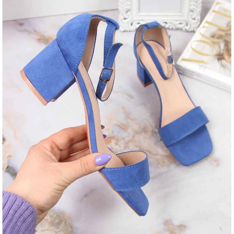 Sandalen auf dem Pfosten von Vinceza W JAN107B blau 1