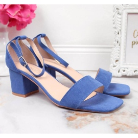 Sandalen auf dem Pfosten von Vinceza W JAN107B blau 2