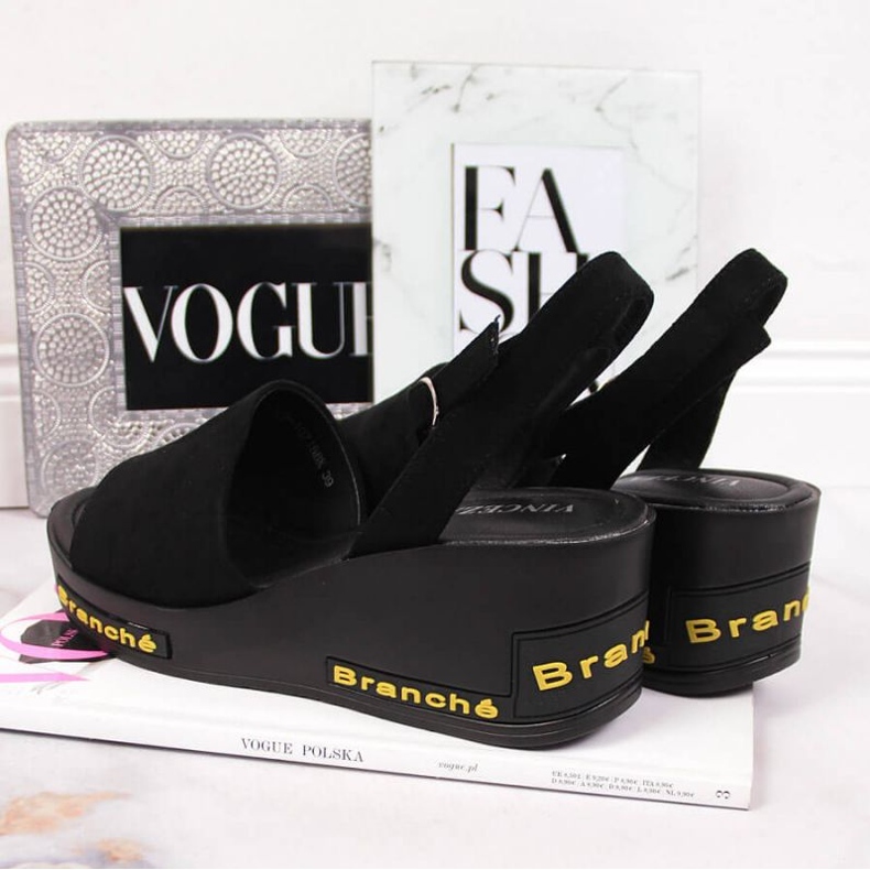 Schwarze Vinceza W JAN108A Keilsandalen 2