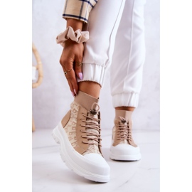 FW1 Modischer Sneaker High Sock Beige Collin 1