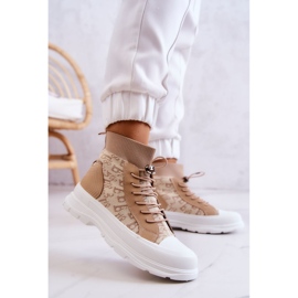 FW1 Modischer Sneaker High Sock Beige Collin 2