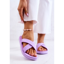 Damen Schaumstoff Hausschuhe Big Star JJ274A340 Violett lila 1