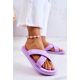 Damen Schaumstoff Hausschuhe Big Star JJ274A340 Violett lila 2