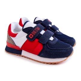 Kinder Sportschuhe Memory Foam Big Star JJ374256 Marineblau-Rot weiß 1