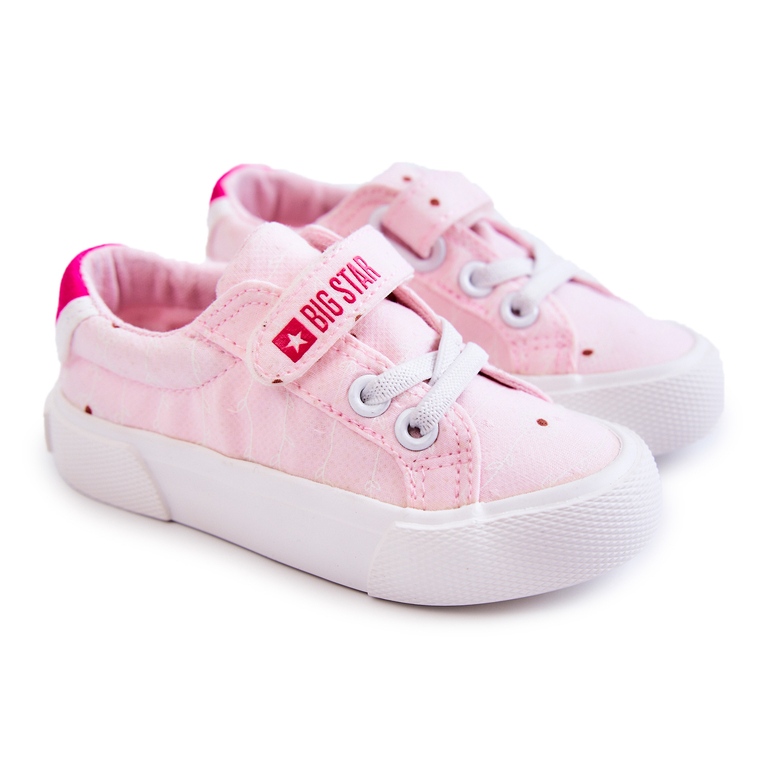 Niedrige Turnschuhe für Kinder mit Klettverschluss Big Star JJ374103 Pink rosa 1