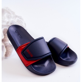 Leichte Kinderhausschuhe Big Star JJ374351 Marineblau rot navy blau 1