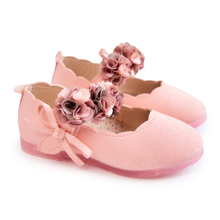 Vinceza Ballerinas für Kinder mit Klettverschluss Pink Caitlin Flowers rosa 2