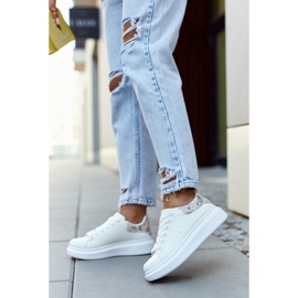 FE1 Klassische Damen Sportschuhe Weiß und Beige Meleris 2