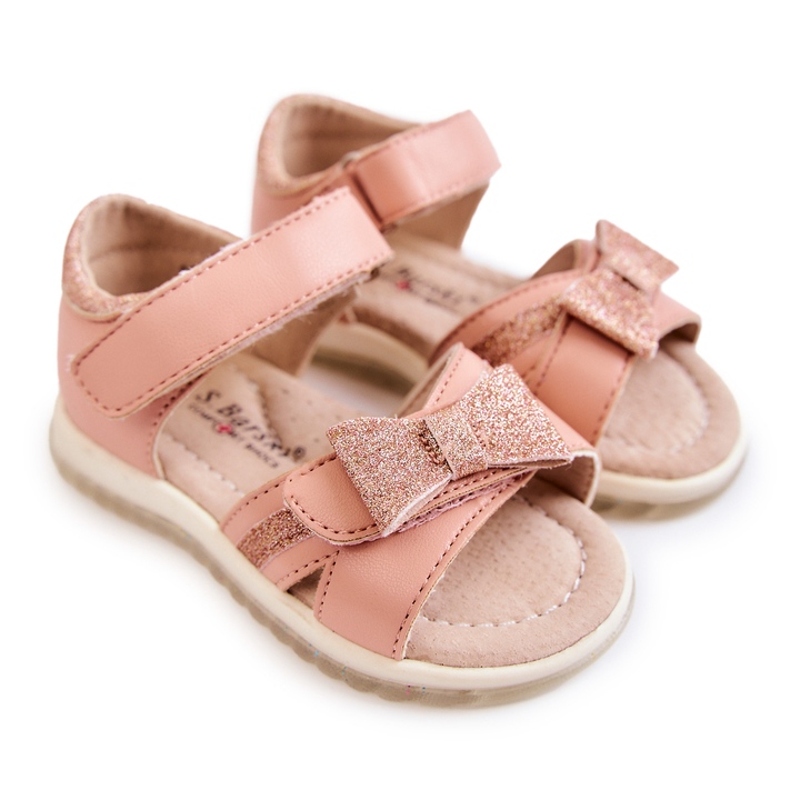 S.Barski Kinderledersandalen mit Klettverschluss Pink Lolly rosa 1