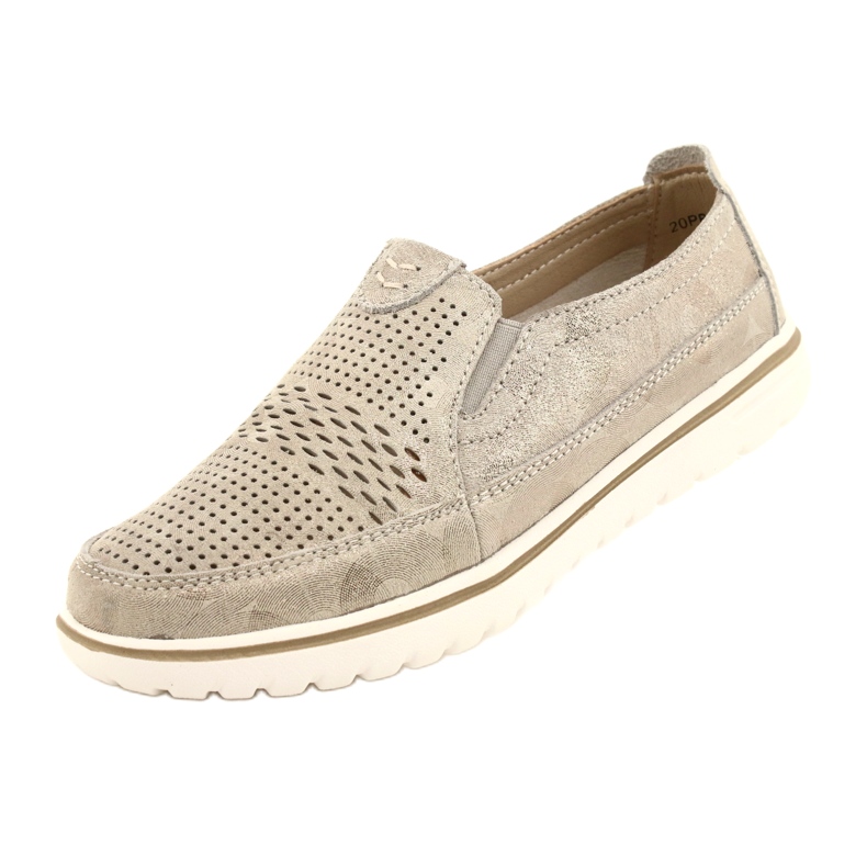 Bequeme Sportschuhe auf der Jezzi-Plattform 20PB08-1653 beige golden 4