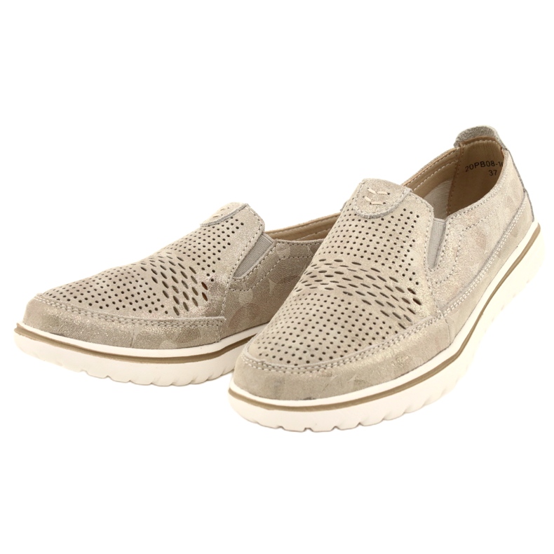 Bequeme Sportschuhe auf der Jezzi-Plattform 20PB08-1653 beige golden 3