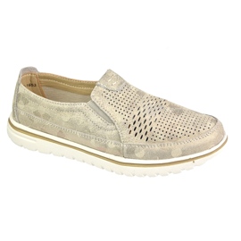 Bequeme Sportschuhe auf der Jezzi-Plattform 20PB08-1653 beige golden 1