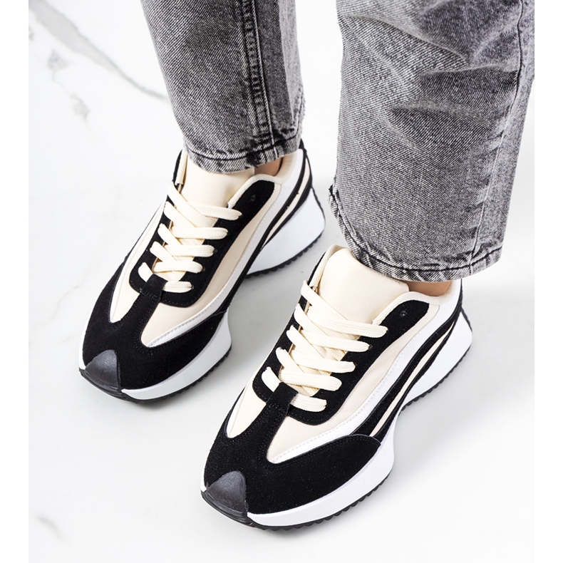 Schwarze Hofste Damen Sneaker beige 1