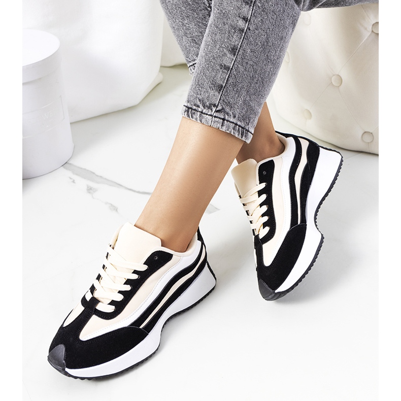 Schwarze Hofste Damen Sneaker beige 2