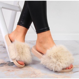 Vinceza W JAN97B beige Pelzhausschuhe 2