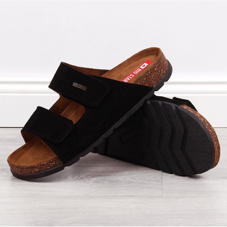 Ledersandalen mit Klettverschluss Big Star M JJ176001 schwarz 2