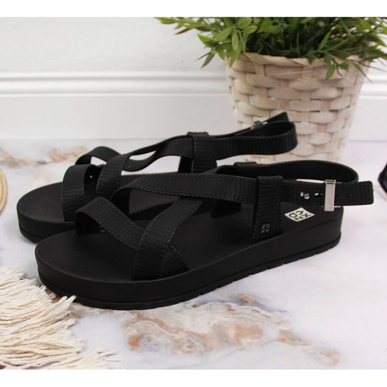 Zaxy W INT1706 Römersandalen aus Gummi schwarz 2
