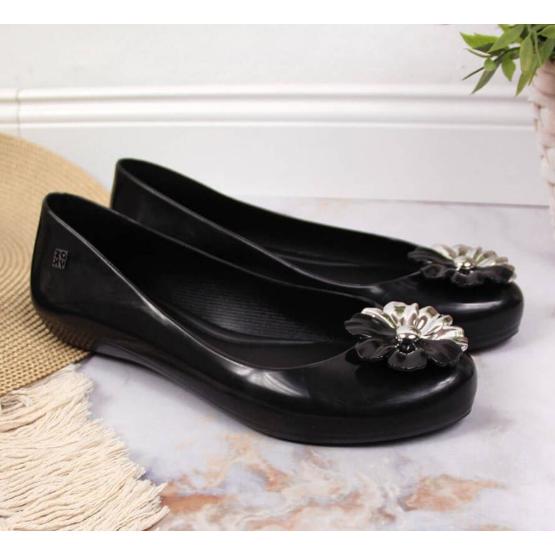 Ballerinas Meliski mit Zaxy-Blume W INT1712 schwarz 2