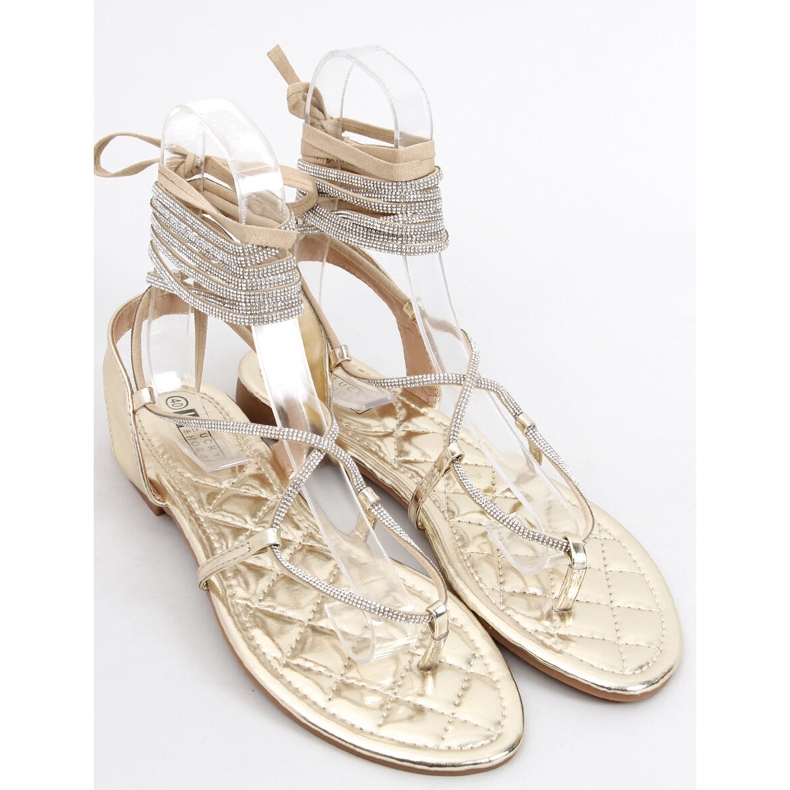 Abasi Gold gebundene Sandalen golden 1