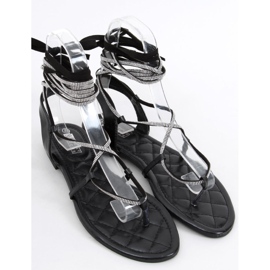 Abasi Schwarze knöchellange Sandalen 1
