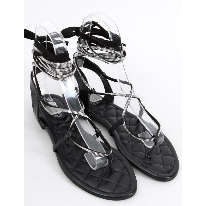 Abasi Schwarze knöchellange Sandalen 1