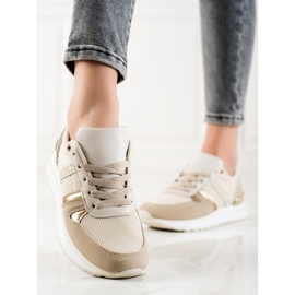 Sweet Shoes Klassische bequeme Turnschuhe beige golden 2
