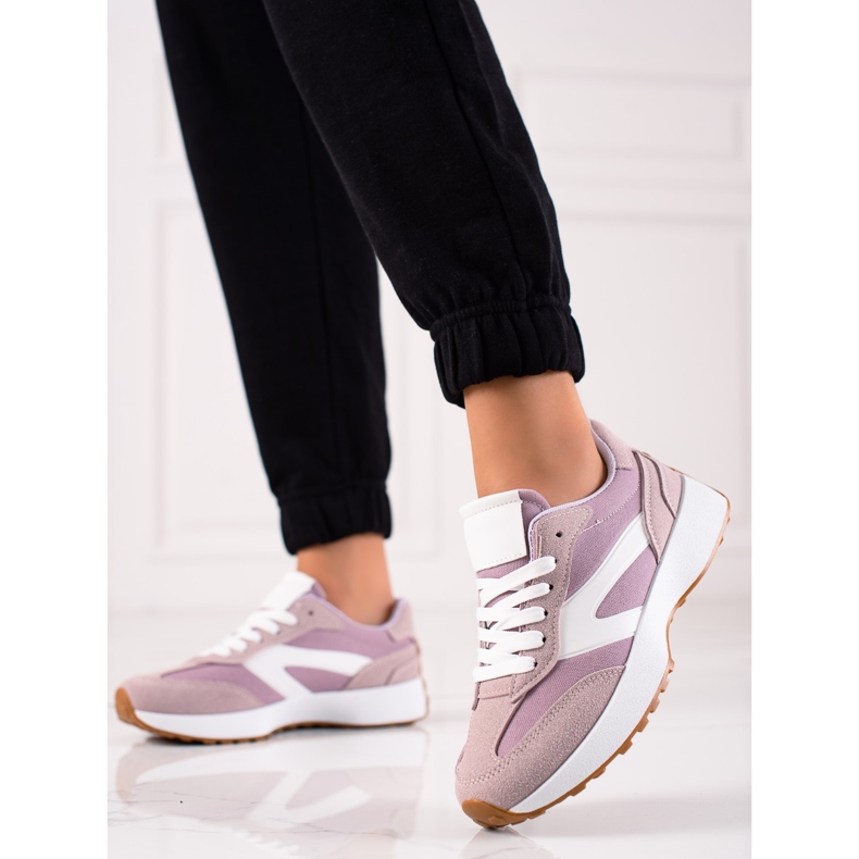 TRENDI Klassische Sportschuhe violett rosa 1