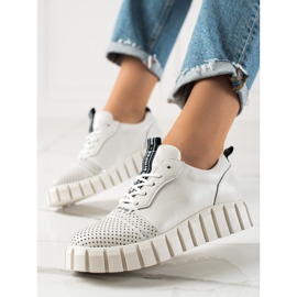 ARTIKER Weiße Mode Lederschuhe 1