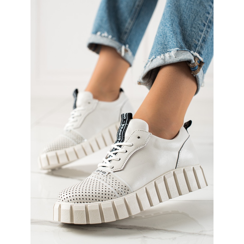 ARTIKER Weiße Mode Lederschuhe 1