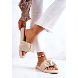 S.Barski Klassische beigefarbene Feline-Hausschuhe für Damen 2