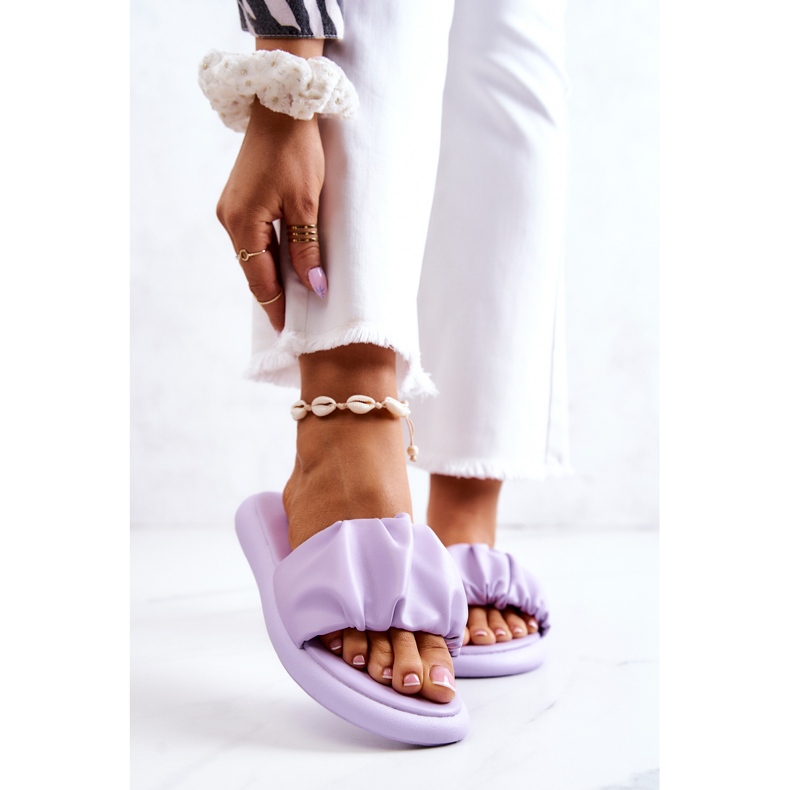 S.Barski Klassische Damenhausschuhe Purple Feline lila 1