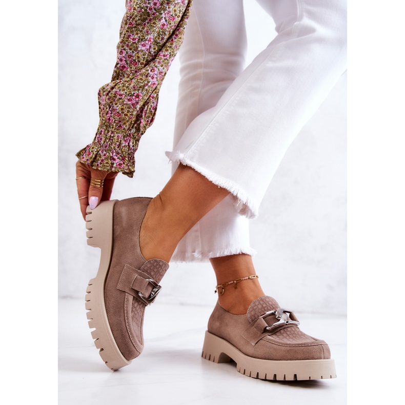 PL5 Modische Suede Loafer Dunkelbeige Rayhan Schuhe 2