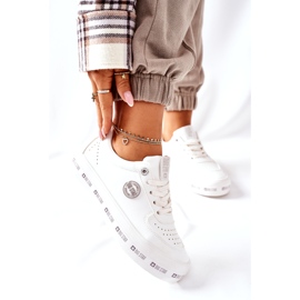 Leder Sneakers On The Big Star II274075 Plateau Weiß 2