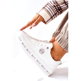 Leder Sneakers On The Big Star II274075 Plateau Weiß 4