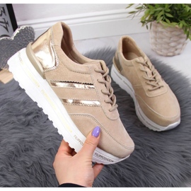 Lederschuhe auf der Filippo-Plattform W PAW328B beige 1