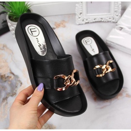 Lederhausschuhe mit Kette Filippo W PAW345A schwarz 1