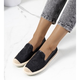 Schwarze Espadrilles mit Punter Zirkonia 1