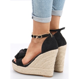 Espadrilles-Sandalen auf dem Keil Aida Black schwarz 1