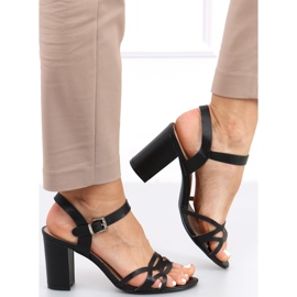 Rania Schwarze Sandaletten mit hohem Absatz 2
