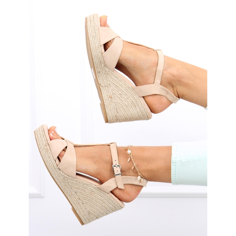 Espadrilles-Sandalen auf dem Keil Basam Beige 1