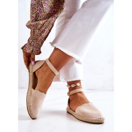 PE1 Damen-Espadrilles mit Schnalle Hellbeige Bonetti braun 2