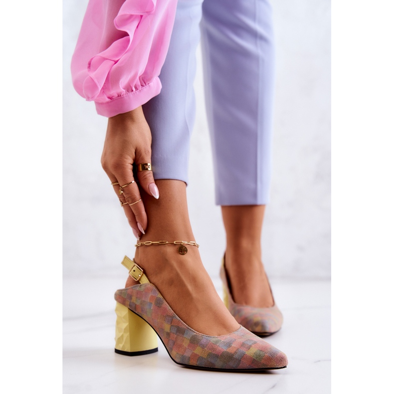 Wildlederpumps On A Post Maciejka 05427-39 Mehrfarbig gelb 1