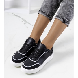 Schwarze Dounya-Sneakers für Damen silber- 1
