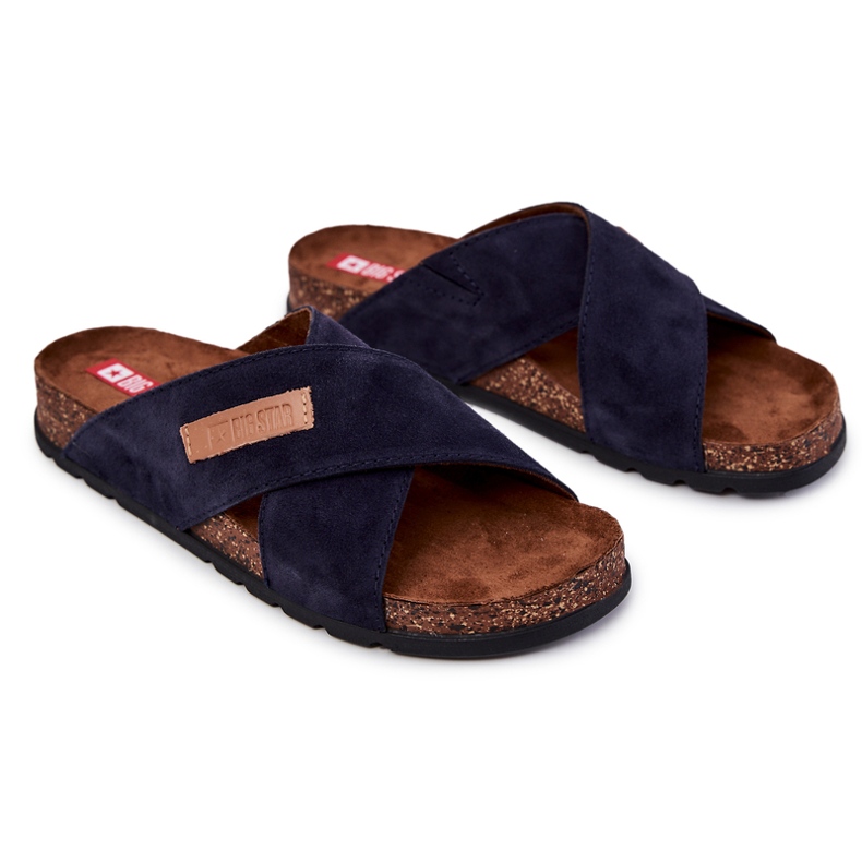 Bequeme Herrenhausschuhe Big Star JJ176008 Marineblau 1