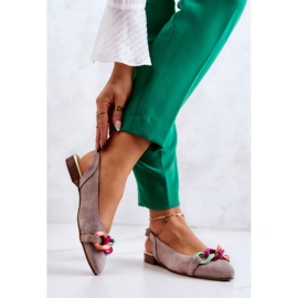 Lewski Shoes Wildleder Ballerinas mit Kette Lewski Schuhe 3125 Beige 2