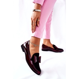 Damen Brogues Maciejka Lackierte Loafer Marbled Burgundy 04099-33 / 00-1 schwarz rot 3