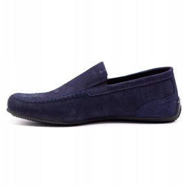 Polbut Herren Leder Slipper 2105 marineblau 1