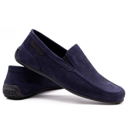 Polbut Herren Leder Slipper 2105 marineblau 3