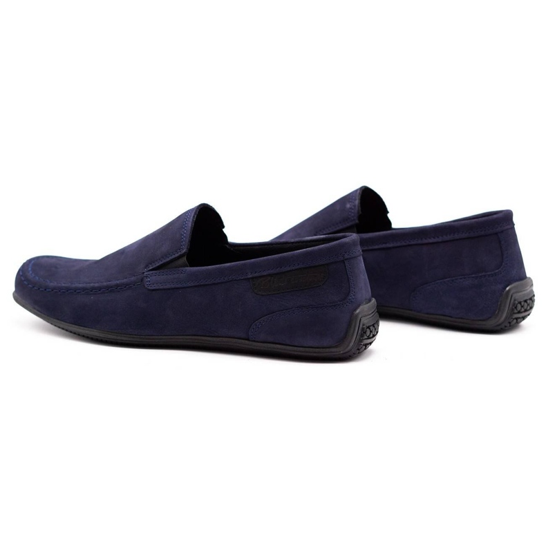 Polbut Herren Leder Slipper 2105 marineblau 4